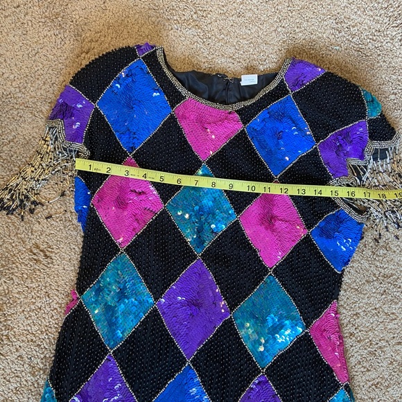 Vintage Beaded Gown | Silk Dress | Harley Quinn - Picture 9 of 16